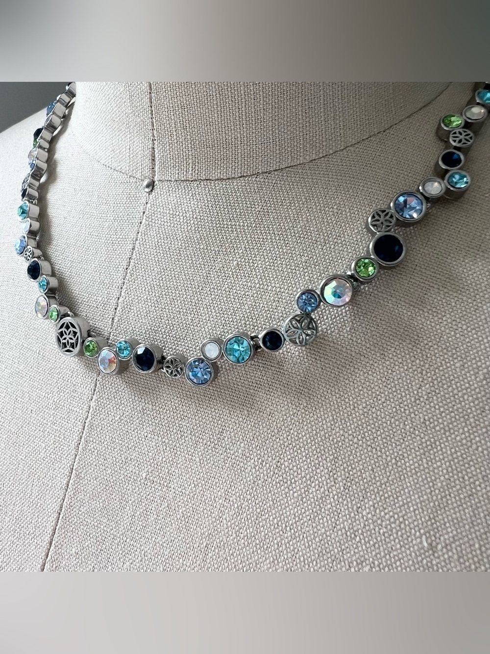 Lia Sophia "Happy Hour" Silver Crystals Necklace